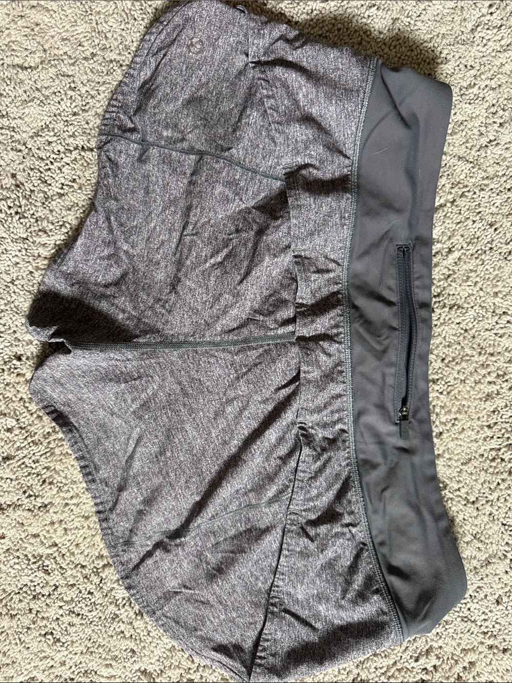 Lululemon Heather Gray lined Running Shorts
